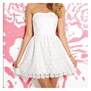 Lilly Pulitzer White Pearl Strapless Dress